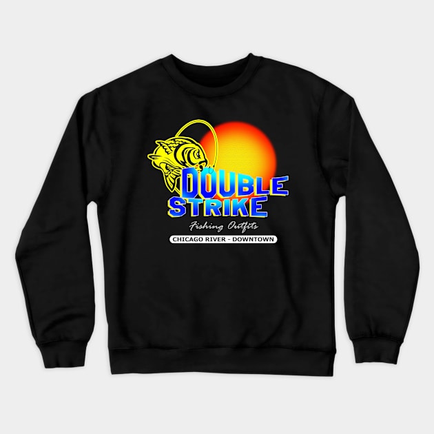 Double Strike Chicago River - Downtown Crewneck Sweatshirt by dejava